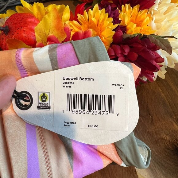 prAna Womens Upswell Swimsuit Bottom XTRA-LARGE IN Waves UPF50+ - Picture 8 of 8